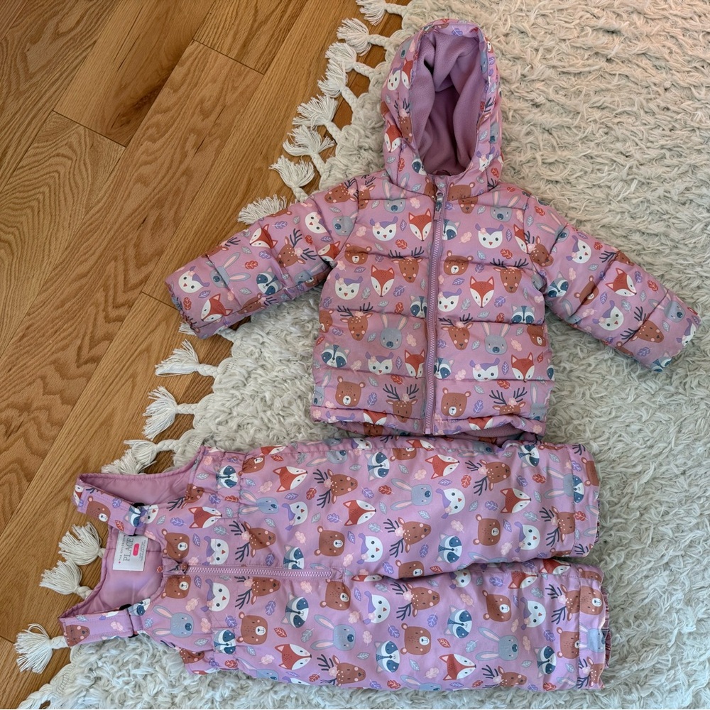 The Children's Place Pink Animal Print Jacket and Snow Pants
